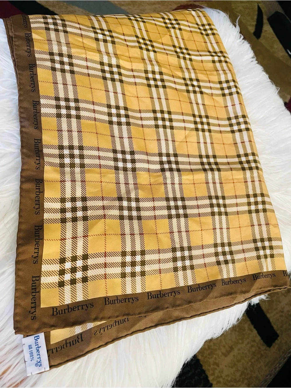 Burberry Plaid Silk Scarf